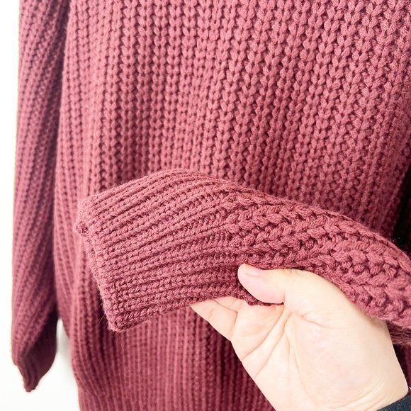 Mountain Tek Sweater Men Medium Maroon Knit Pullover Crew Heavyweight Vintage - Picture 8 of 9